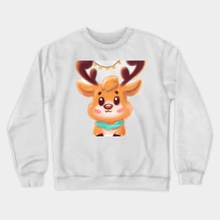 Cute Raindeer Drawing Crewneck Sweatshirt